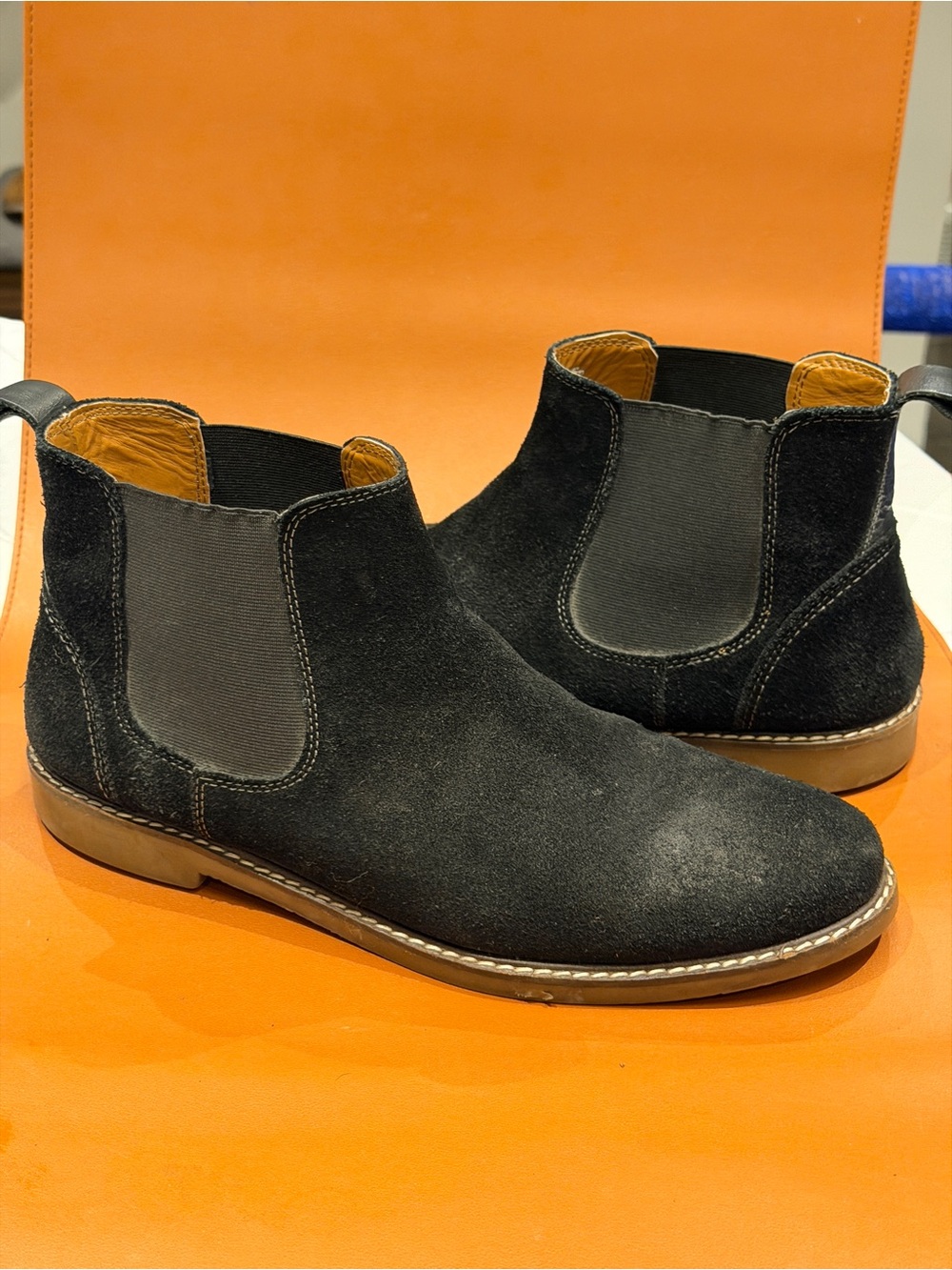 Steve Madden Black Suede Chelsea Ankle Boots